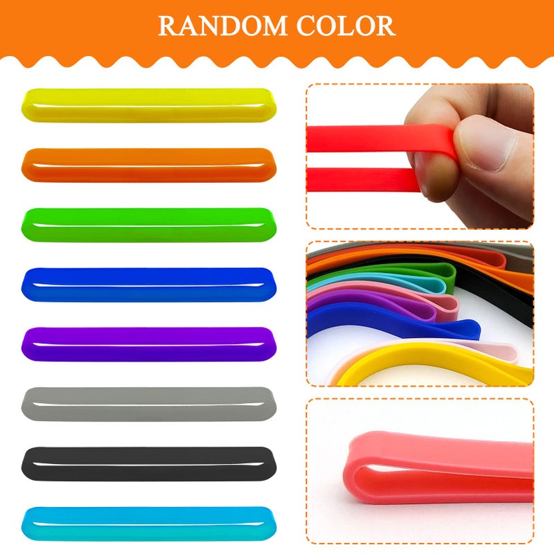 Oubaka 40pcs Silicone Rubber Bands Colorful Elastic Rubber Wrapping Bands Assorted Color Rubber Bands for Books,Exercise,Wallet Card,Cooking Boxes Wraps,Office Supplies(3 Sizes,Random Color) - Image 4
